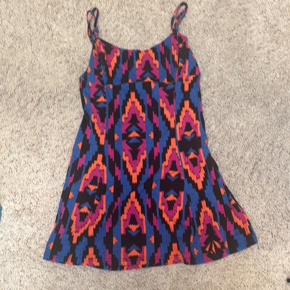 Volcom Multicolor Geometric Mini Dress